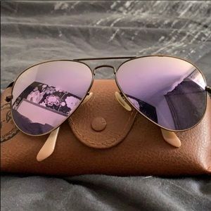 Ray Ban Lilac Aviator Sunglasses